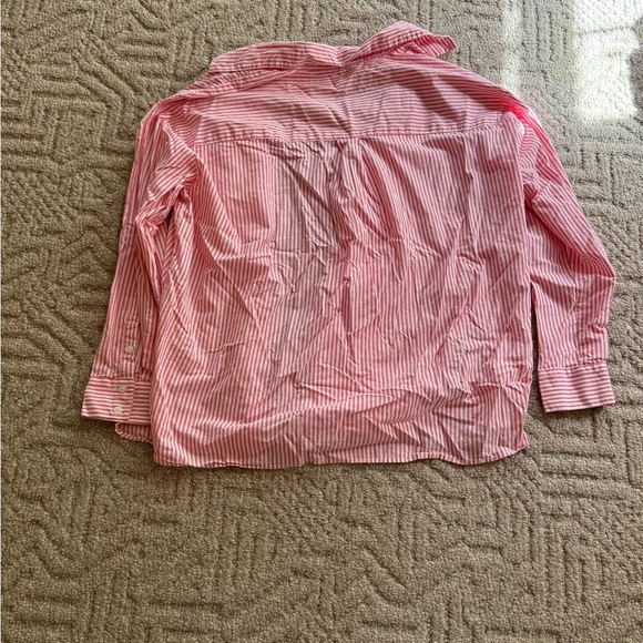 Torrid Orange Striped Oversized Shirt Jacket - Picture 2 of 4